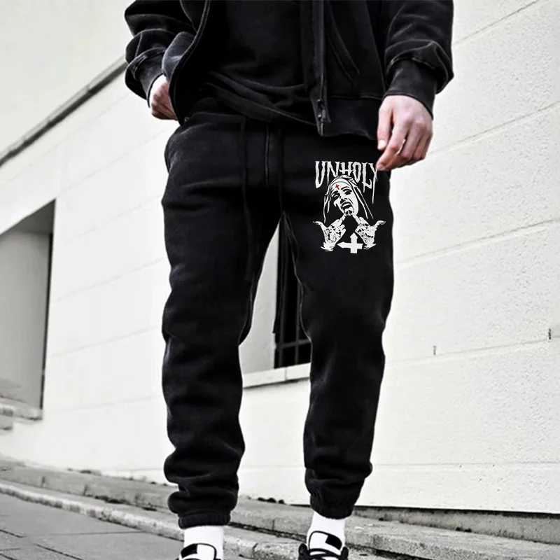 Unholy Print Casual Men's Sweatpants