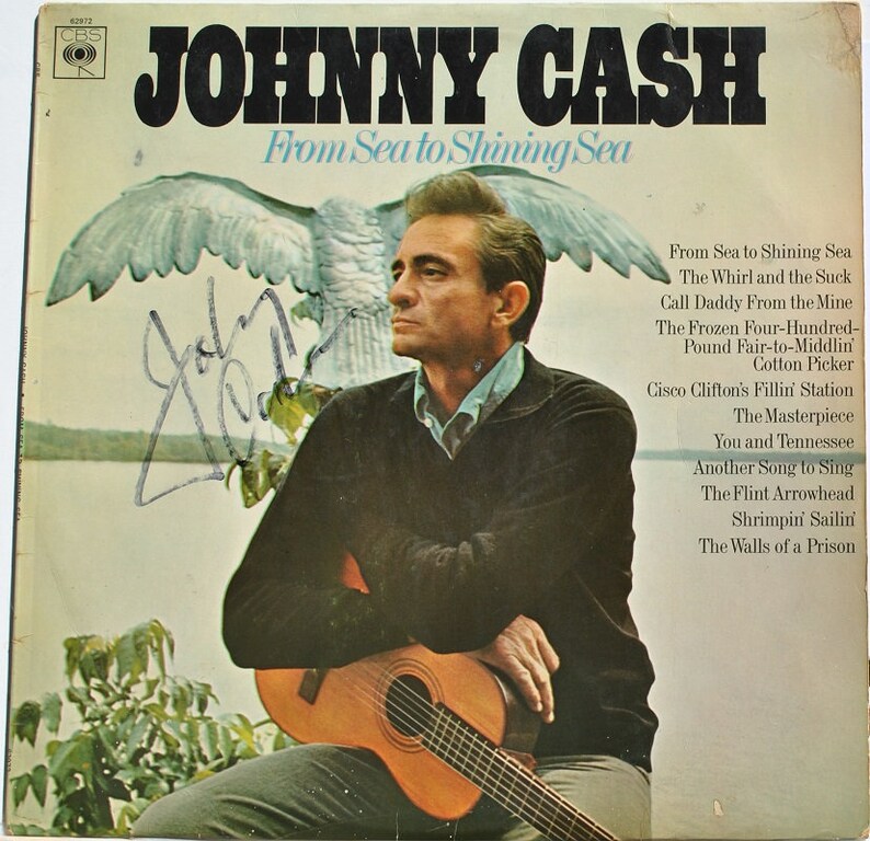 JOHNNY CASH From Sea to Shining Sea 12x12 album cover only wCOA