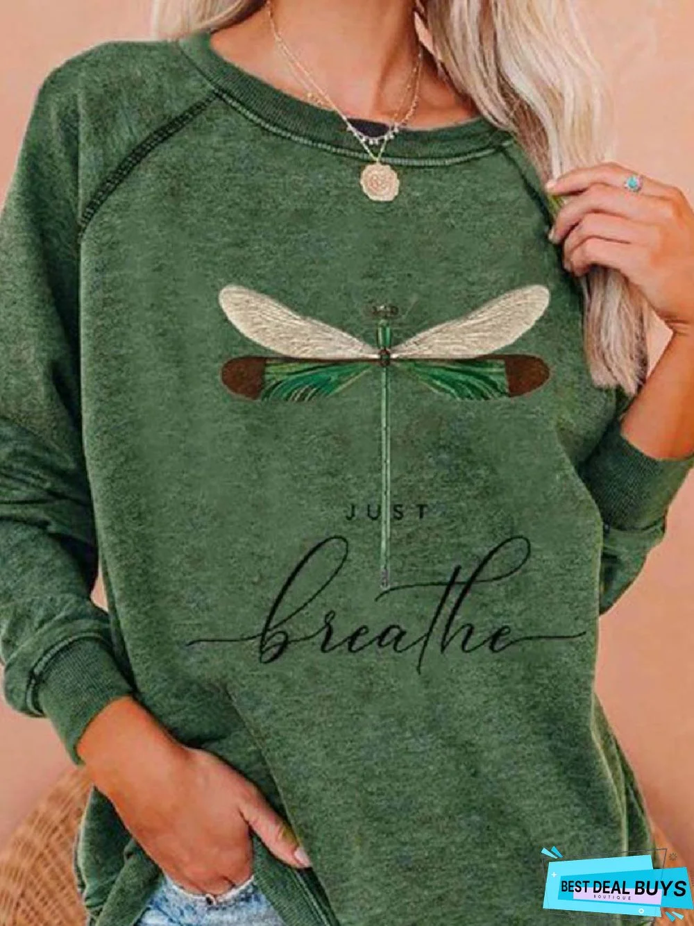 Letter Casual Floral-Print Crew Neck shirt & Tunic Top