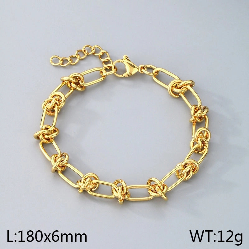 Minimalist Geometric Knot 304 Stainless Steel 18K Gold Plated  Bracelets In Bulk