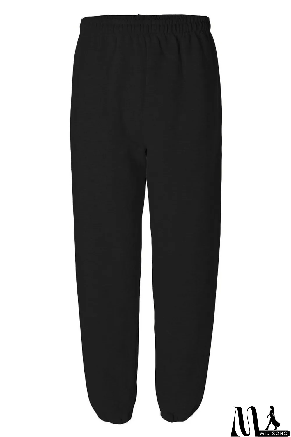 MidiSono - Army Green Casual Solid Split Joint Straight High Waist Solid Color Bottoms