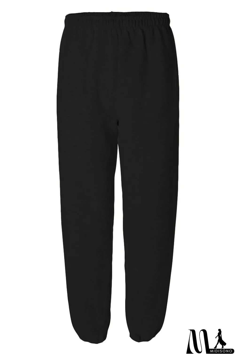 MidiSono - Army Green Casual Solid Split Joint Straight High Waist Solid Color Bottoms