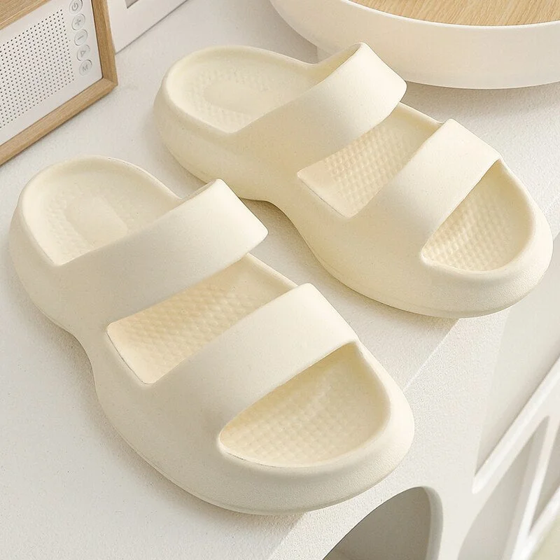 Summer Women Flip Flops Slippers Solid Thick EVA Platform Non-Slip Heel Sandals Home Outdoor Beach Couples Men's Ladies Shoes