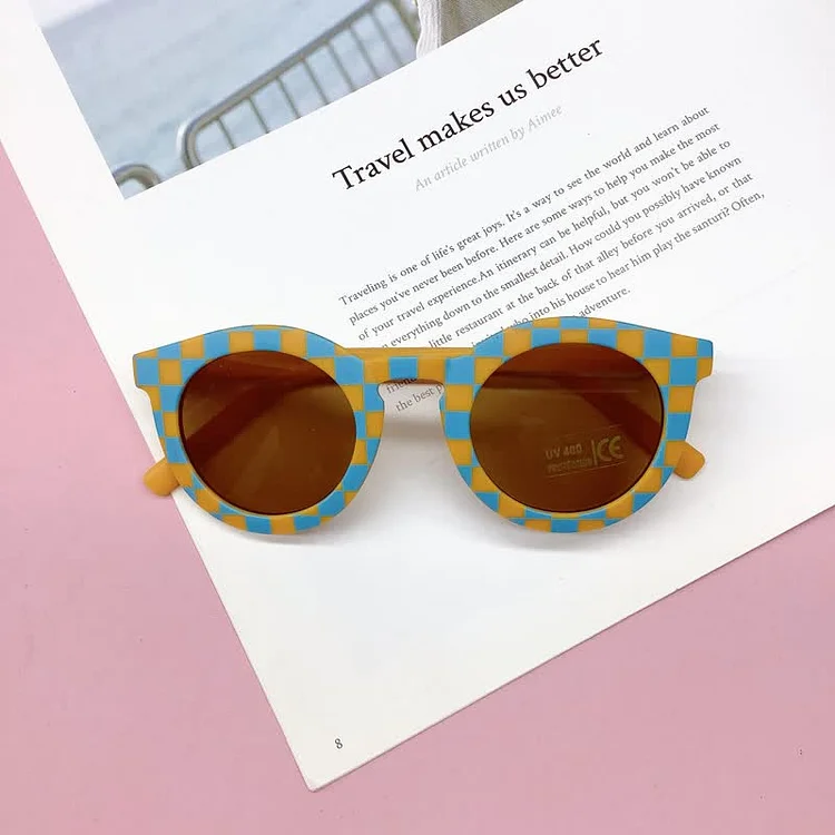 Baby Striped Checkerboard Sunglasses(1-6 Years)