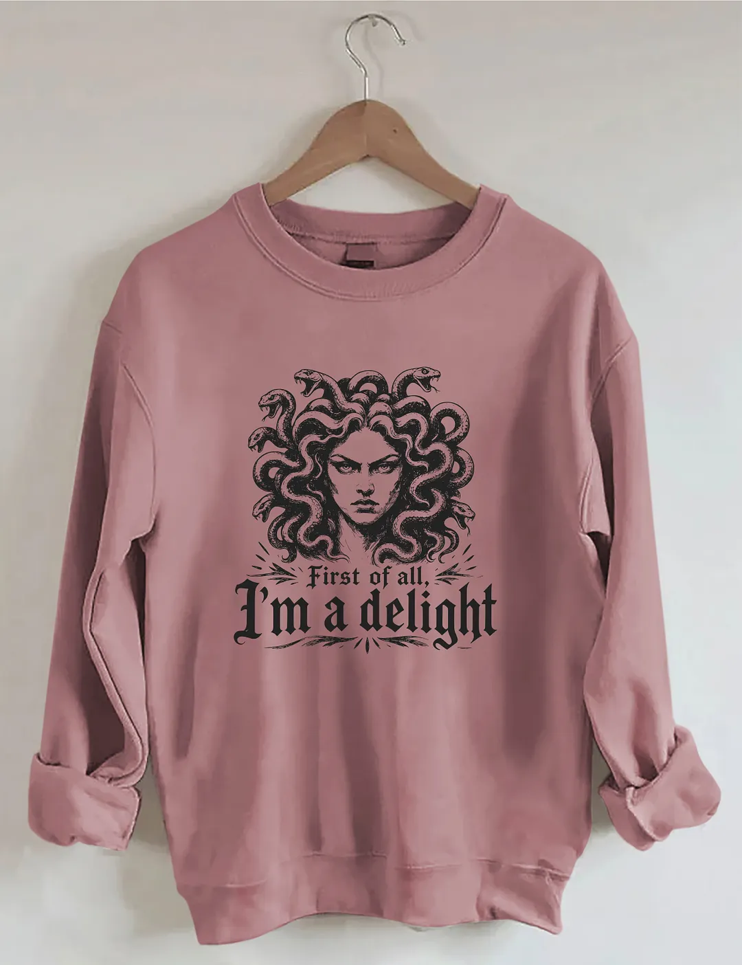 First Of All I'm A Delight Halloween Medusa Sweatshirt