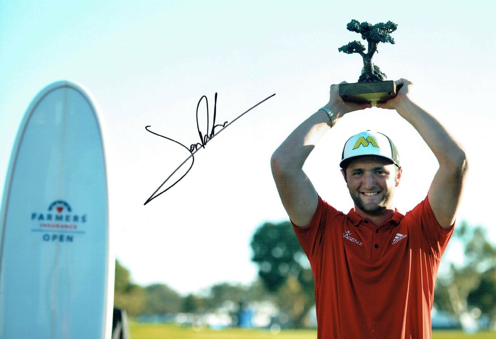 Jon RAHM SIGNED AUTOGRAPH Golf Photo Poster painting AFTAL COA PGA Farmers Insurance Open Winner