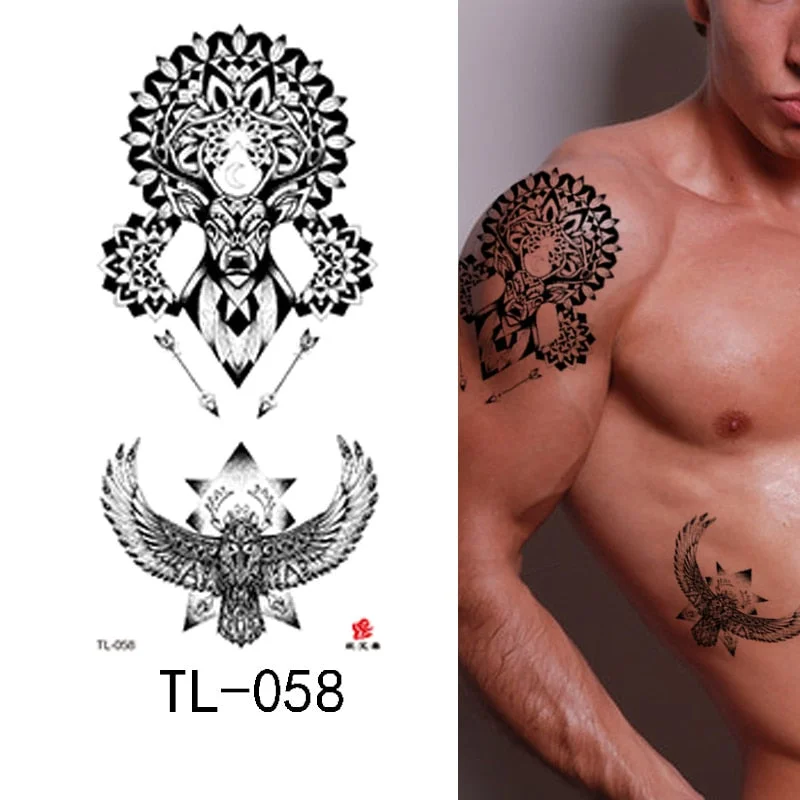 Flower arm waterproof tattoo stickers half arm painted animal durable waterproof European and American temporary tattoo stickers