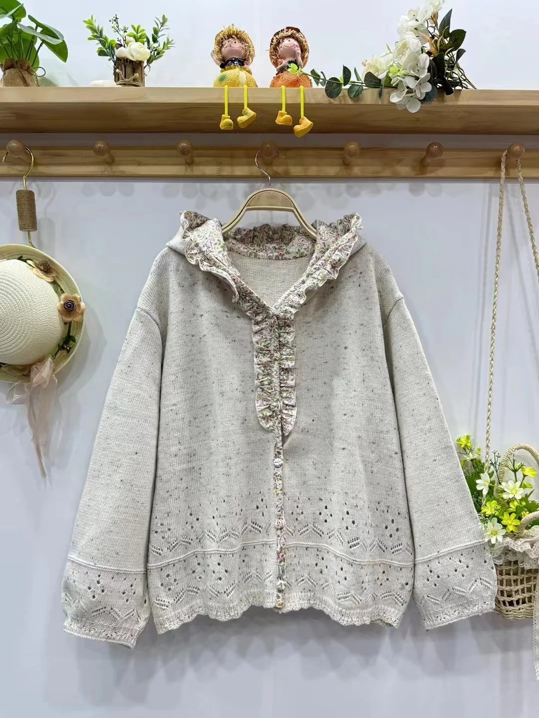 Chicfifth Sweater Women Winter Long Sleeve High Quality Autumn Vintage Top Knitted Cardigan