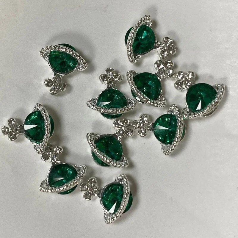 20pcs Glitter 3D Nail Art Charms Shiny Cherry Shape Crystal Rhinestone Press On Tips Decoration-Nail Inspo