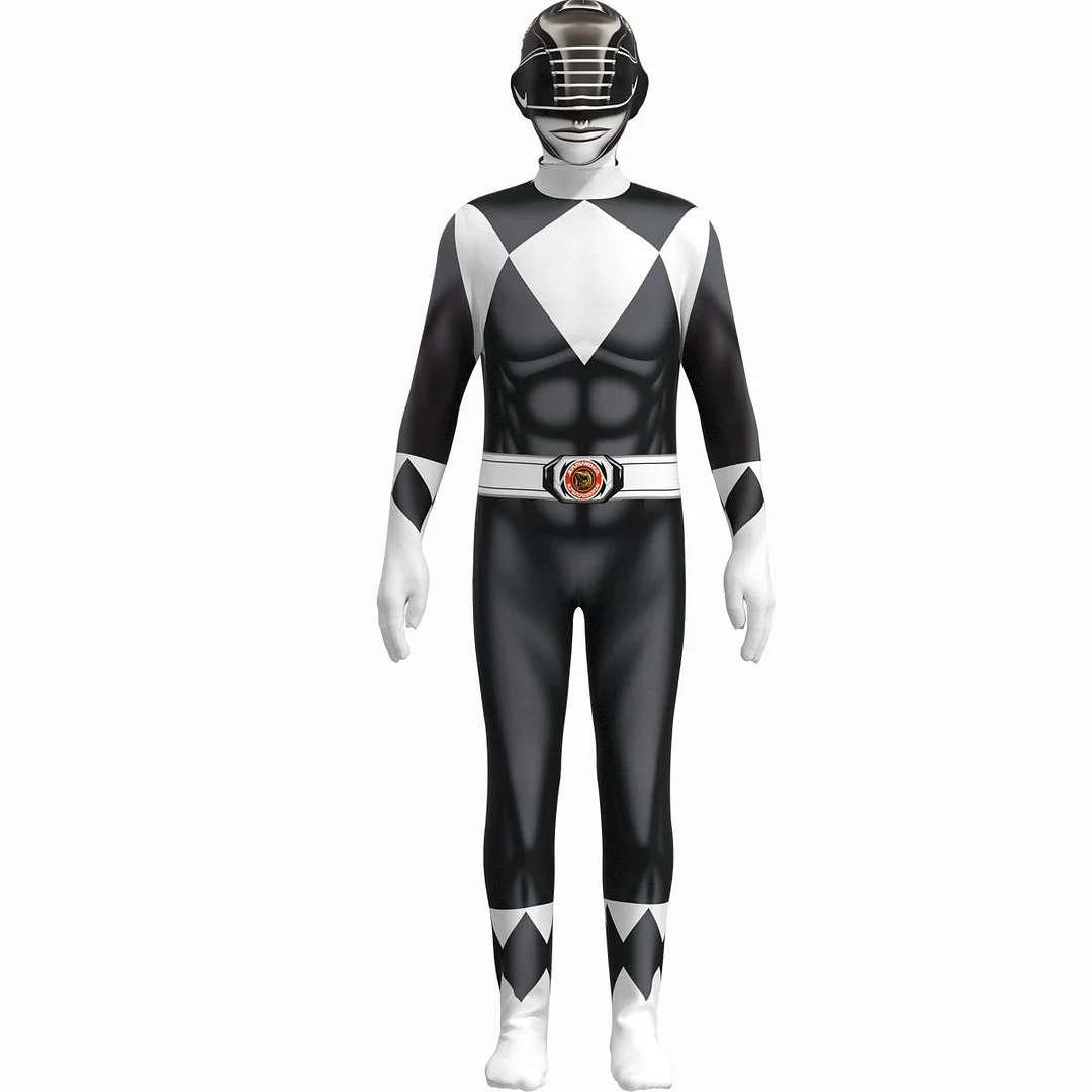 Mighty Morphin Power Rangers Kids Black Ranger Cosplay Costume