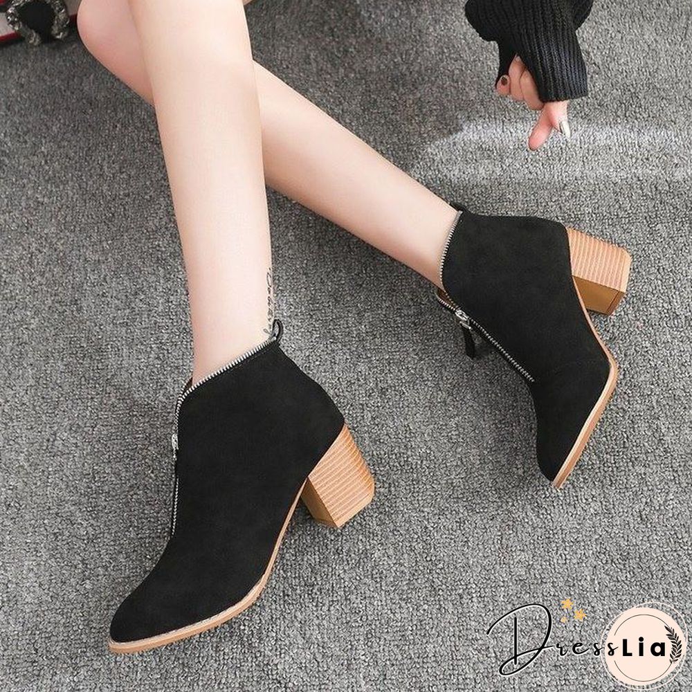 Women Boots Solid Martin boots Suede Leather ankle boots