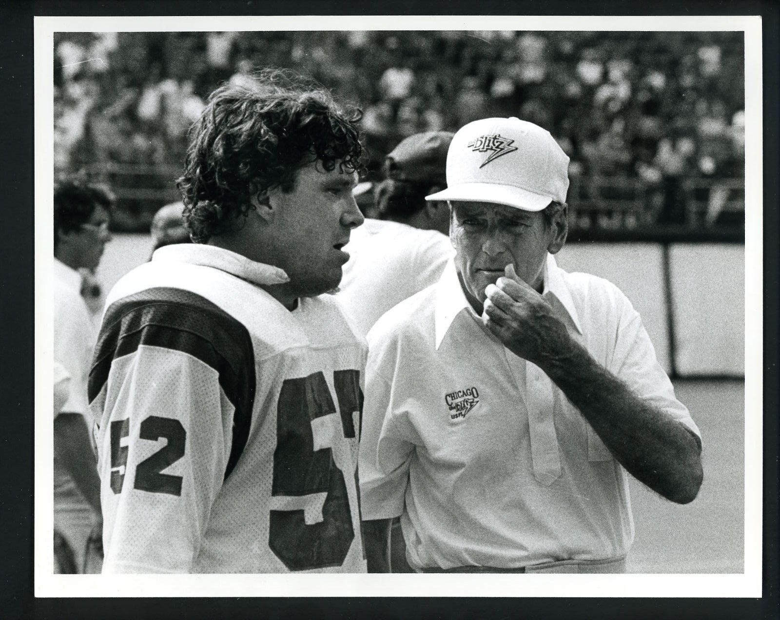 George Allen coaching USFL Chicago Blitz with Stan White 1983 Press Photo Poster painting