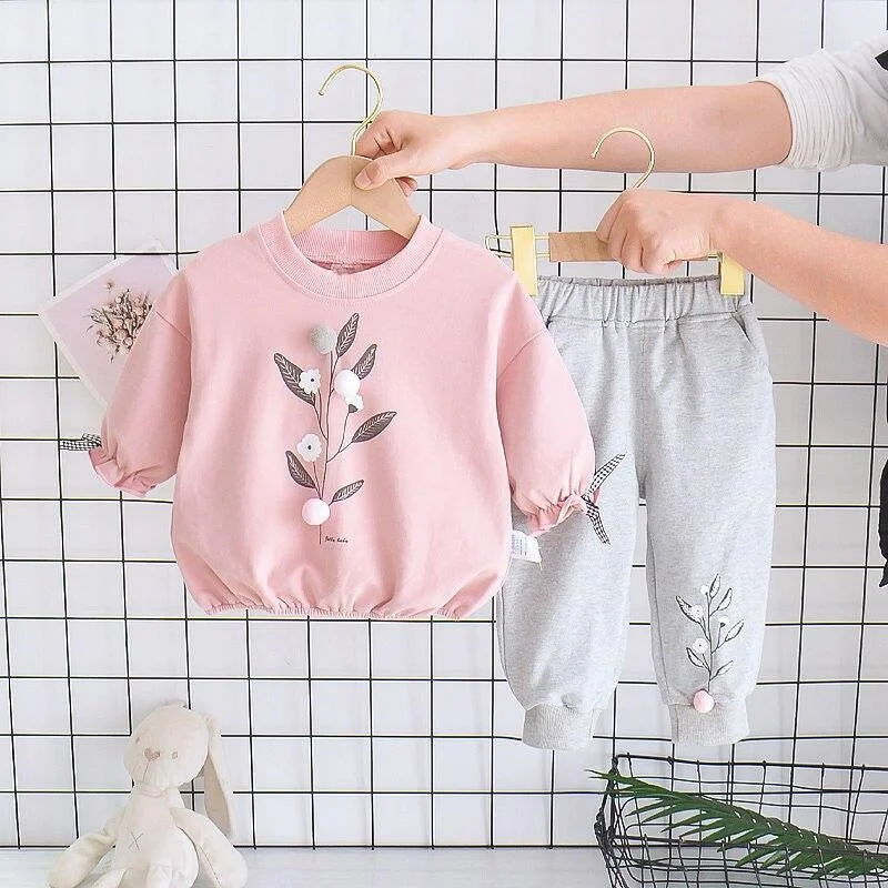 2PCS/Set Kids Clothes Girls Baby Long Sleeve Top+Long Pants Outfits Baby Girl Spring Autumn Clothes Two Pieces Sets