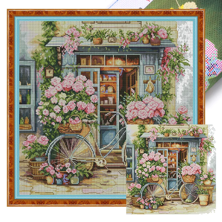 【Joy Sunday Brand】Flower Shop Four (44*44cm) 14CT Stamped Cross Stitch gbfke