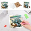 5D DIY Partial Special Shaped Drill Diamond Painting Sea Turtles Art With Frame Kit 17.2x17.2cm