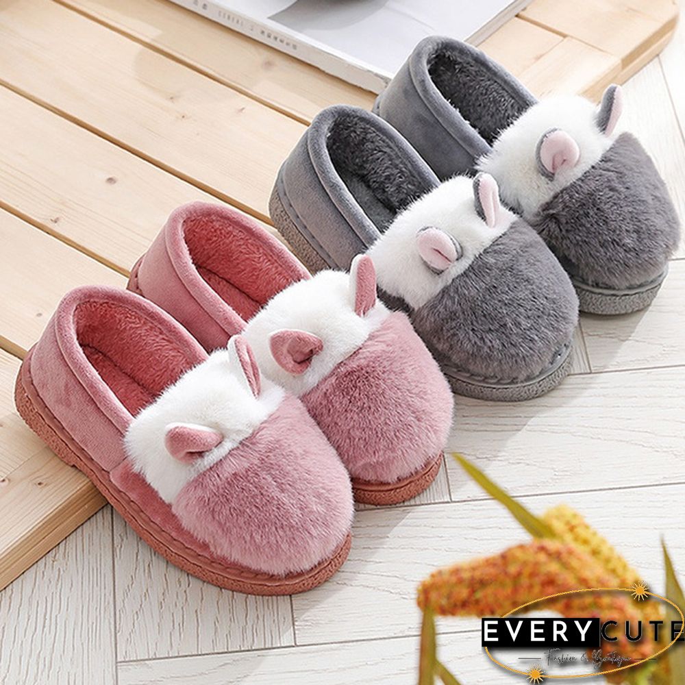 Fashion Autumn Winter Cotton Slippers Rabbit Ear Home Indoor Slippers Winter Warm Shoes Womens Cute Plush Slippers Office Shoes