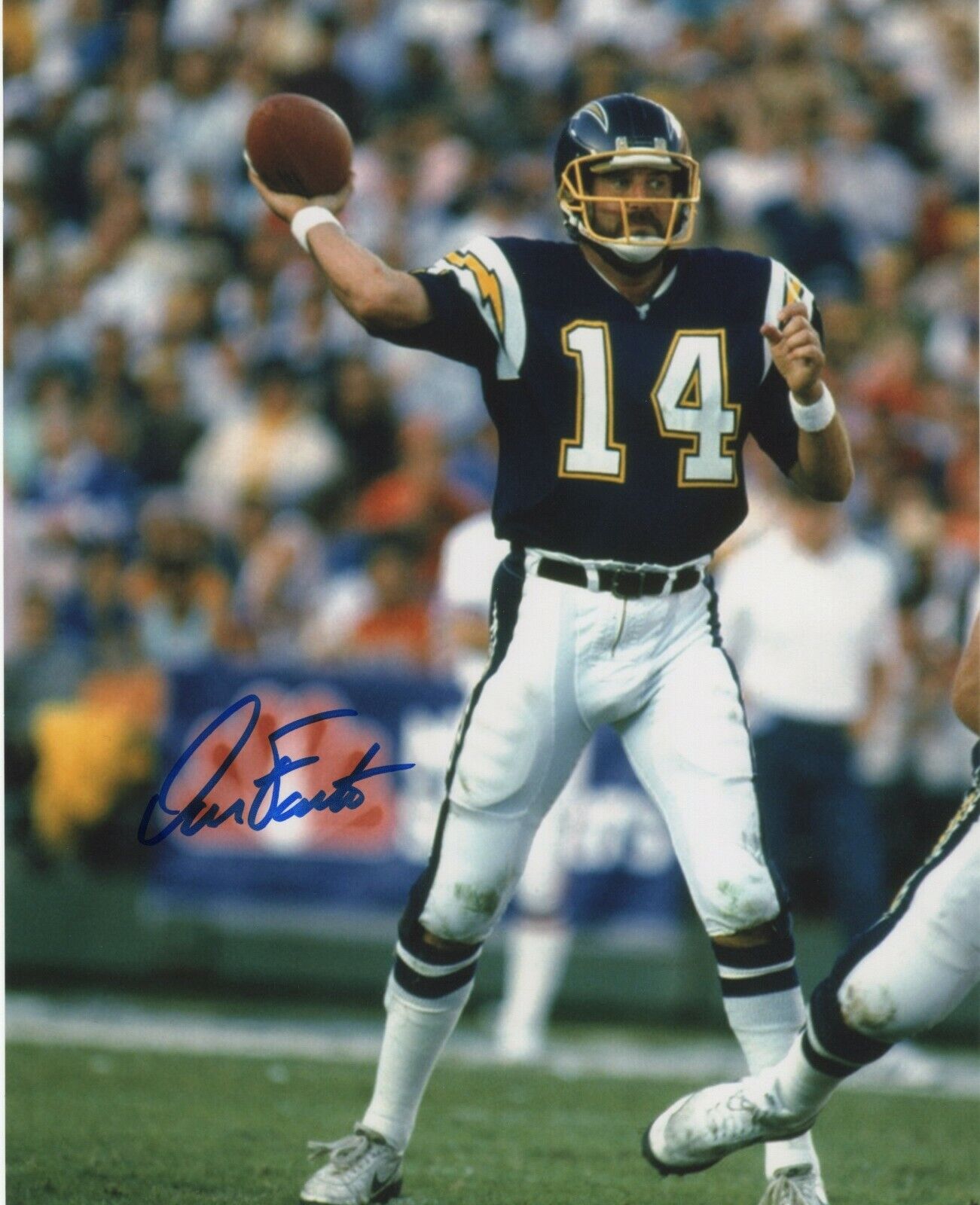 DAN FOUTS SIGNED AUTOGRAPHED 8X10 Photo Poster painting SAN DIEGO CHARGERS HALL OF FAME #2