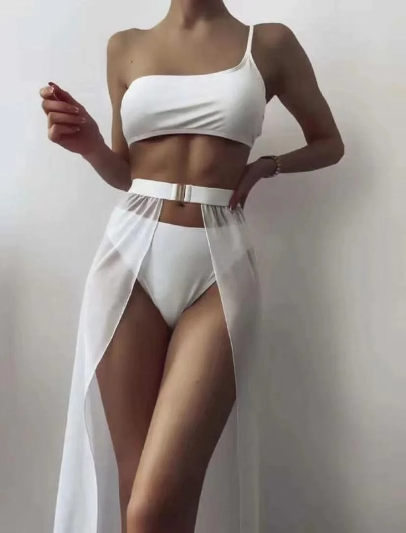 Wongn Wongn Fashion New Edicetic With Sexy Bareback Bikini Three-Piece Bikini Band Swimsuit Batch