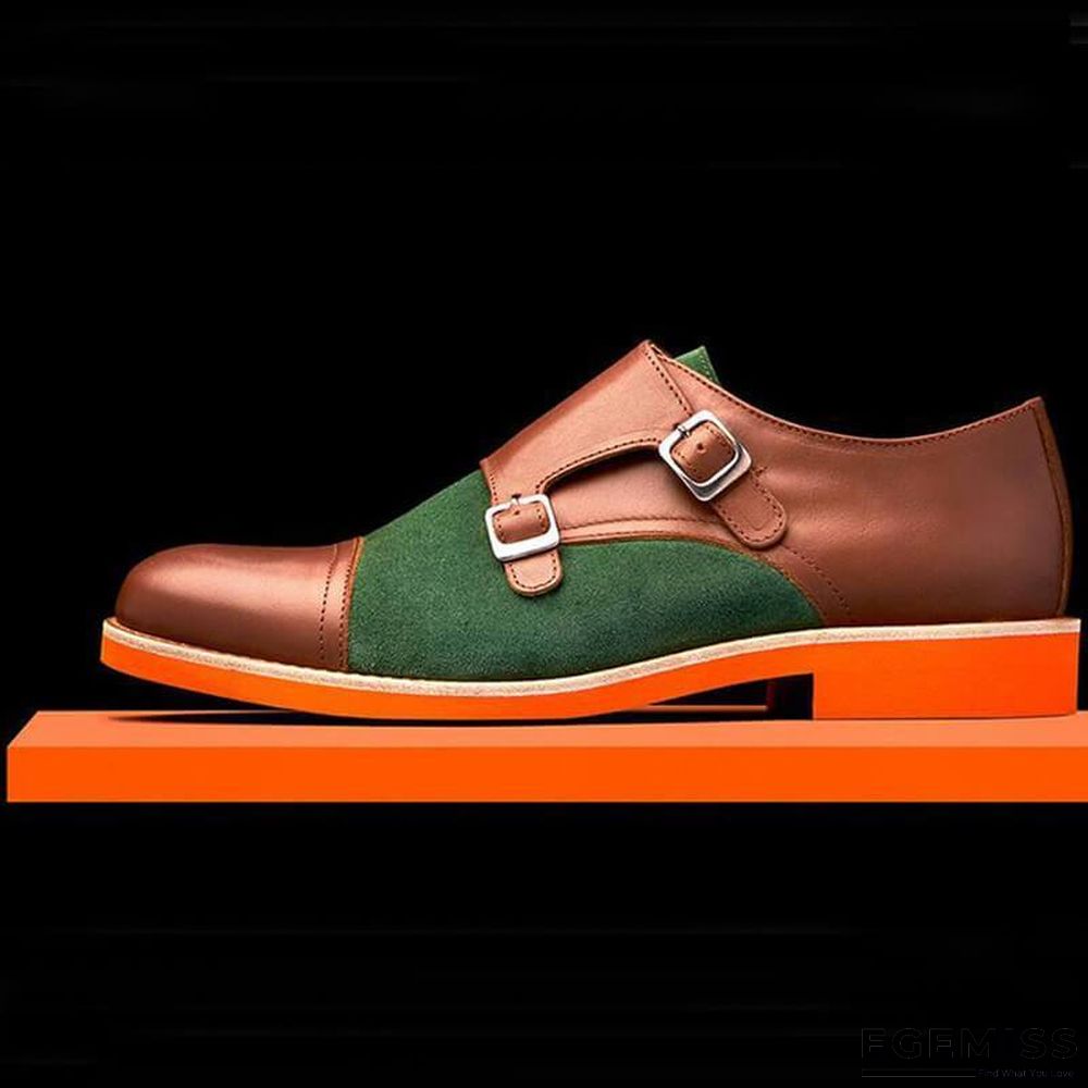 Men's Business Double Buckle Monk Shoes | EGEMISS