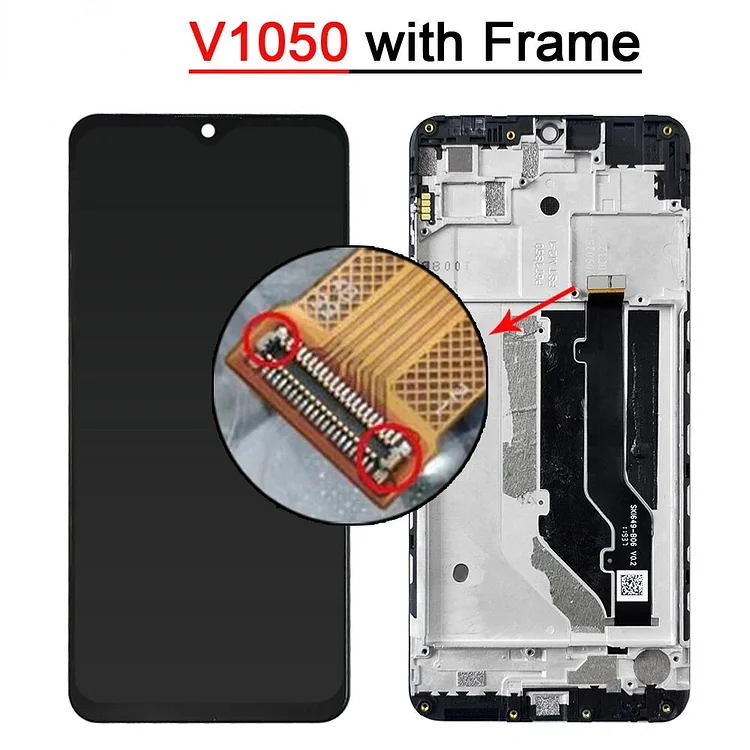 For ZTE Blade 20 Smart V1050 V2050 LCD Display And Touch Screen Digitizer Sensor Assembly with Frame Blade20 Smart Display LCD