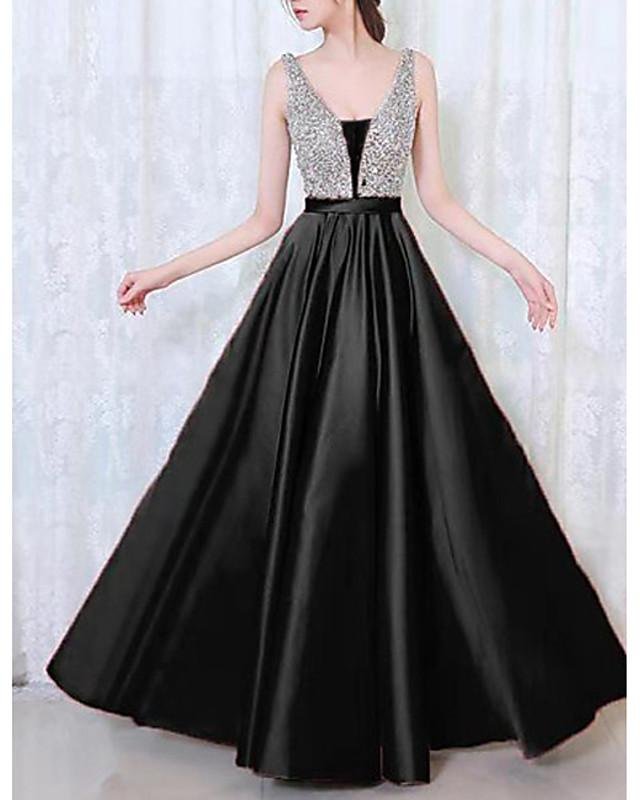 Women's A-Line Dress Maxi Long Dress Sleeveless Solid Colored Beaded Spring Summer Hot Black Purple Blushing Pink Green Black Dresses