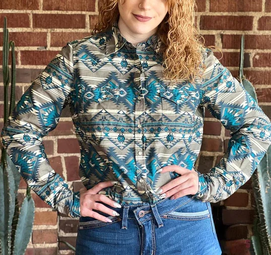 Women's Western Geometric Print Shirt & Tops