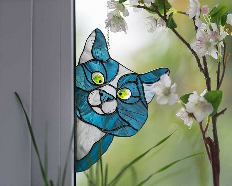 Charmhuts Handmade Stain Cat Suncatcher For Window