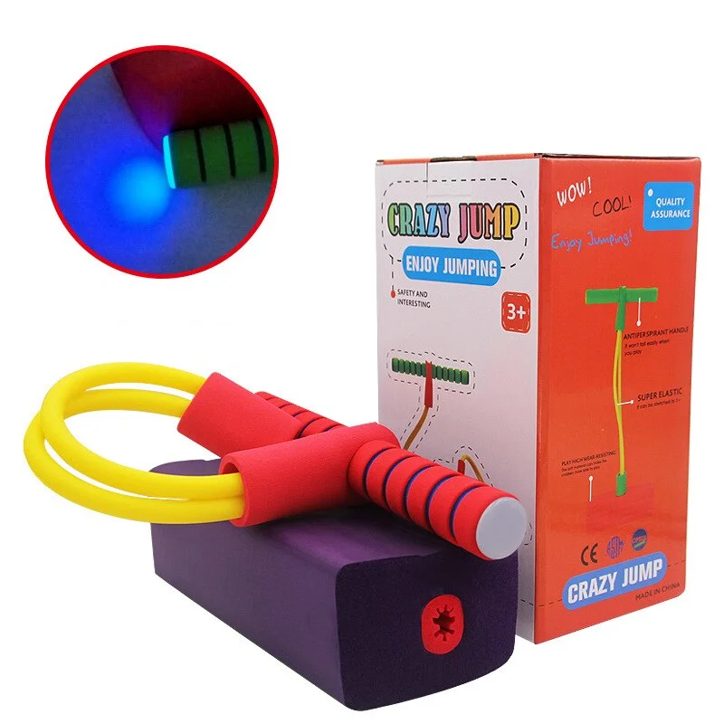 Children Glowing Foam Frog Jumping Toys Fitness Outdoor Safe Stick Fun Training Sports Interactive Toy Kids Gift