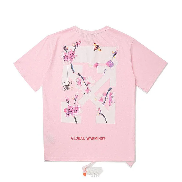 Off White T Shirt Printed Round Neck Plus Size Men's Clothing Short Sleeve Tshirt Owt