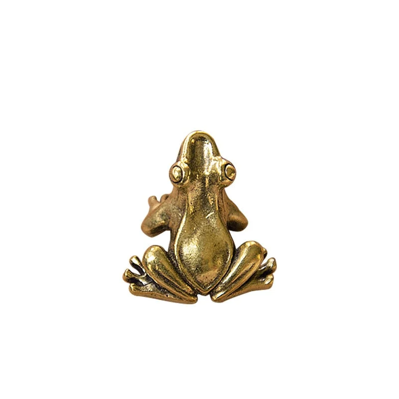 Retro Copper Small Cute Frog Figurines Miniature Desktop Ornament Decorations Accessories Metal Brass Animal Toad Tea Pet Decors