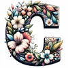 Diamond Painting-DIY Full Round Flowery Letter