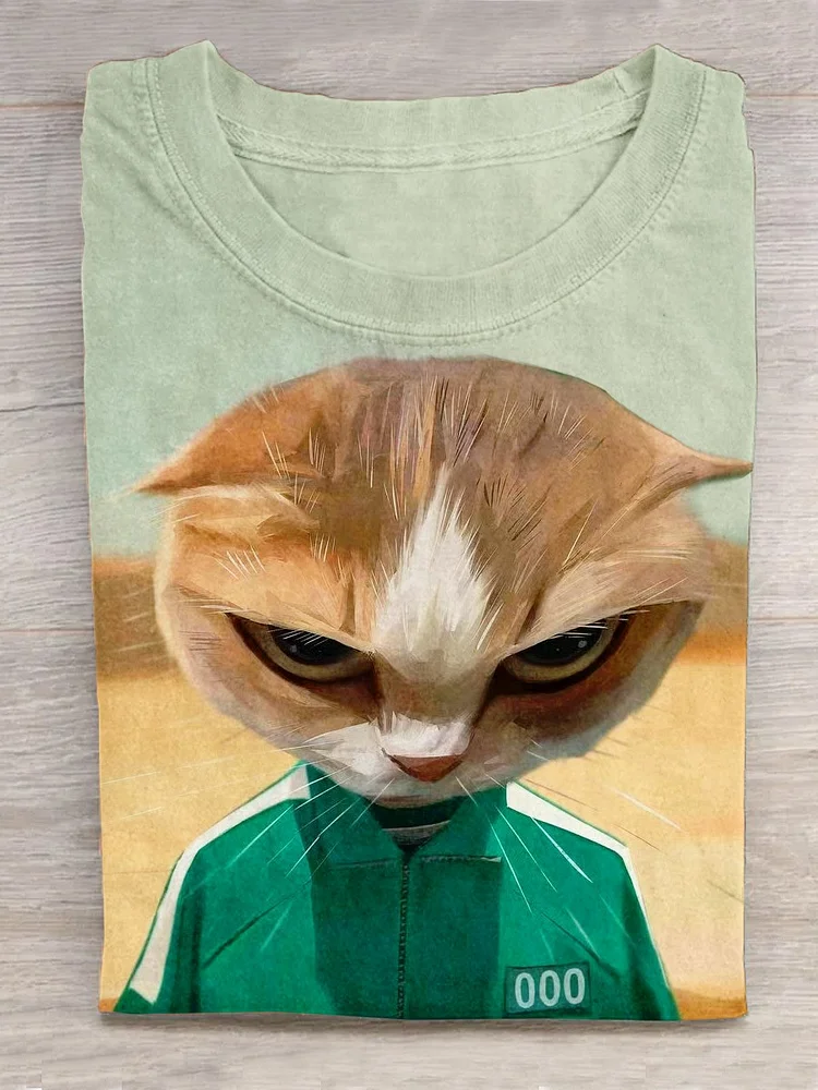 Funny Cool Cat Art Design T-shirt