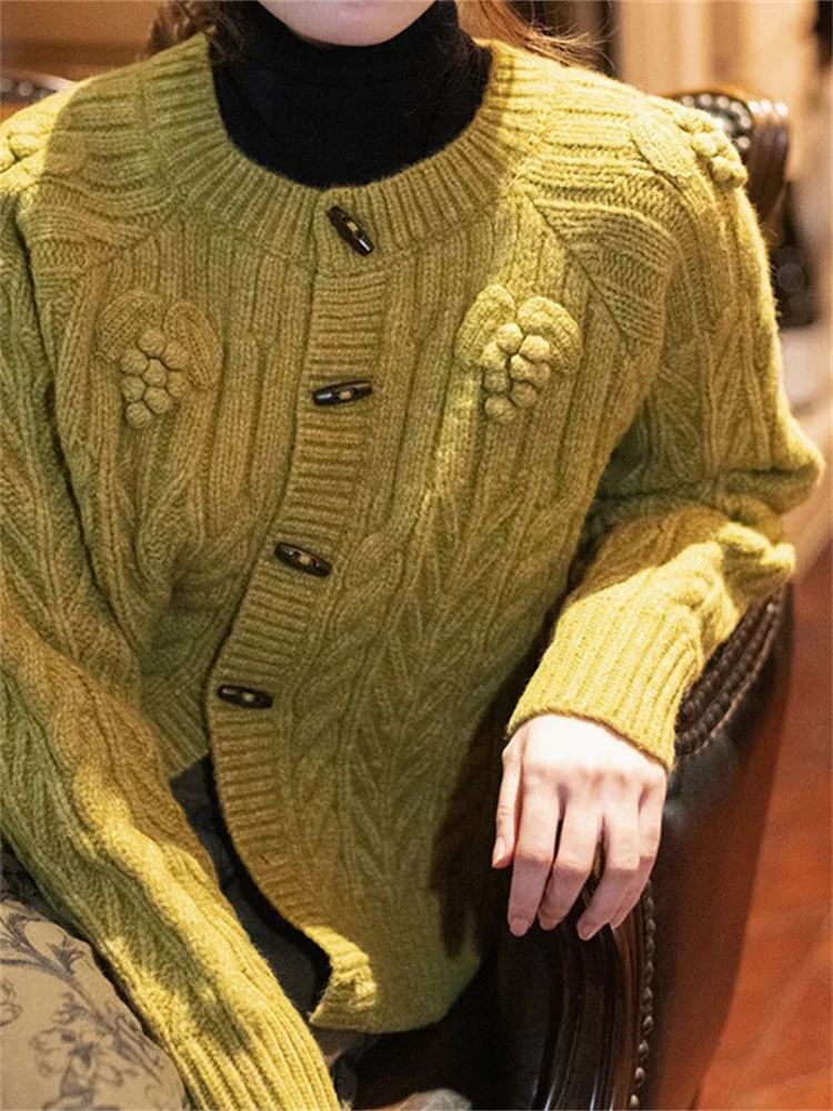 Elegant Retro Gentle Knitted Sweater Jacket