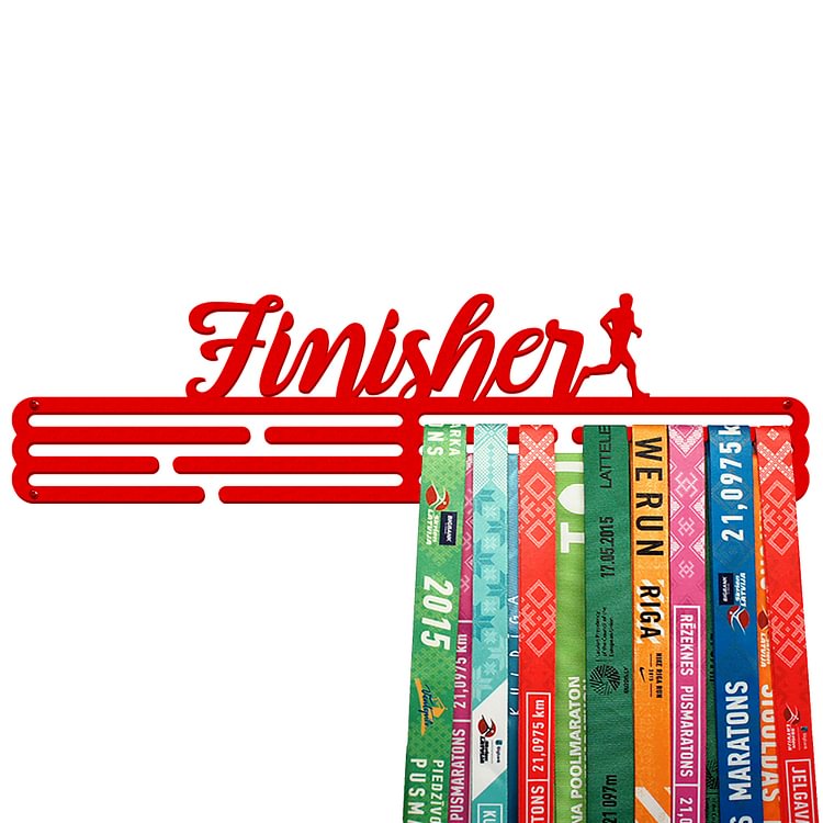 FINISHER Medal Hanger Display – Powder coated (matte red) – Large / 430mm / 48 Medals