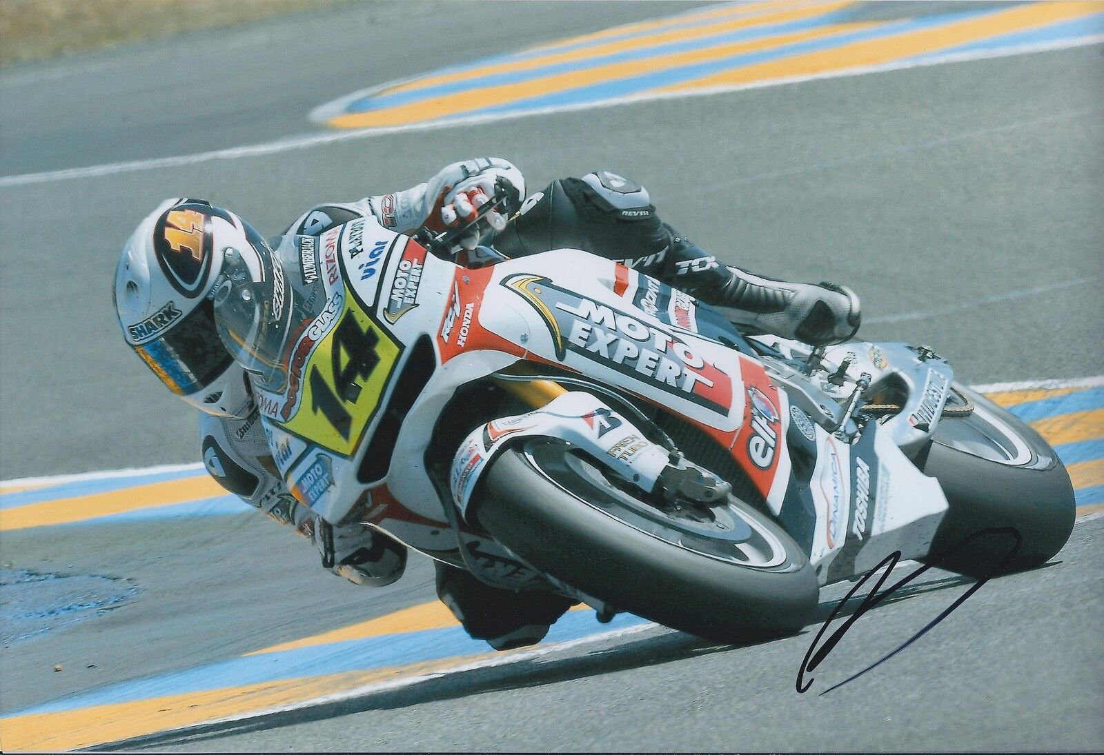 Randy De Puniet Autograph MotoGP Factory HONDA SIGNED 12x8 Photo Poster painting AFTAL COA Rare