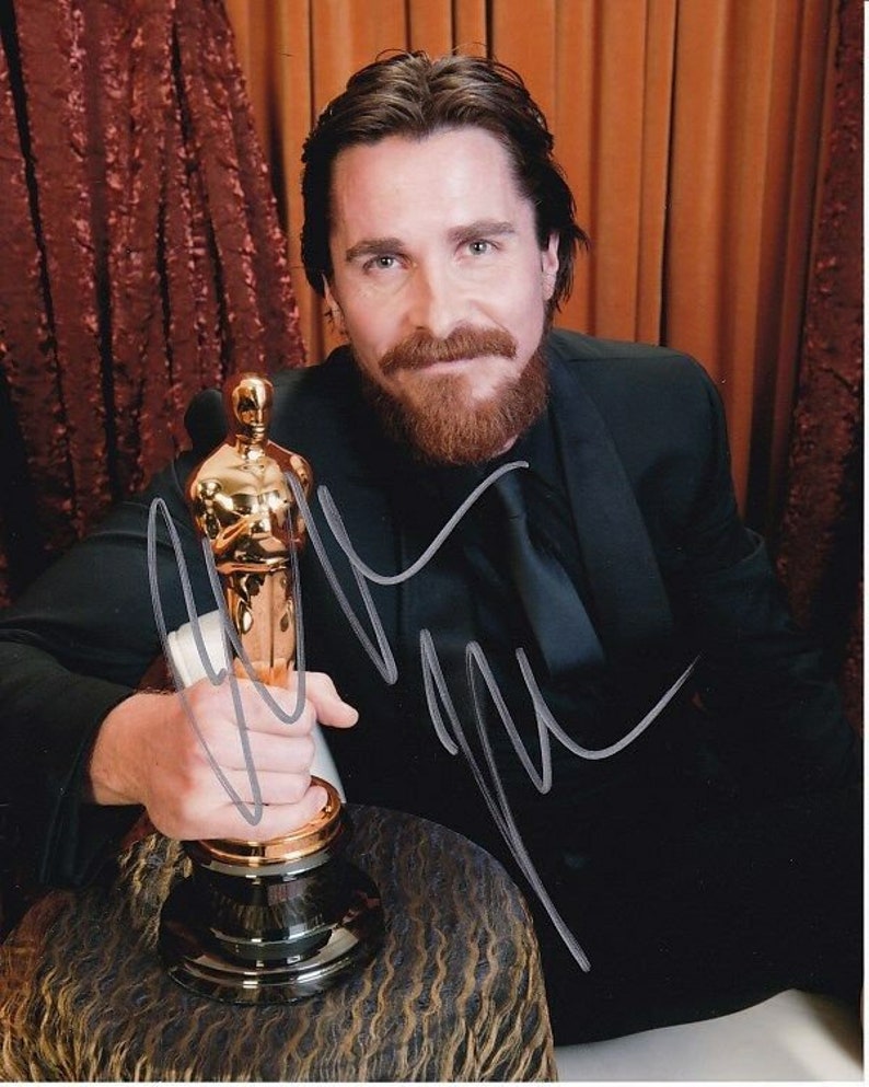 Christian bale signed autographed academy award oscar 8x10 Photo Poster painting