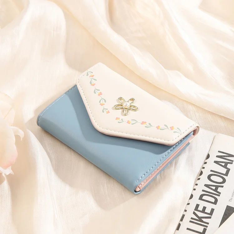 Women's Personalized Photo PU Leather Flower Folding Wallet for Her