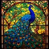 Stained Glass Peacock - 14CT Stamped Cross Stitch - 40*40cm - Animal