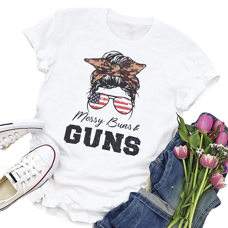 Independence Day Girl Gun T-shirt Tee-Annaletters