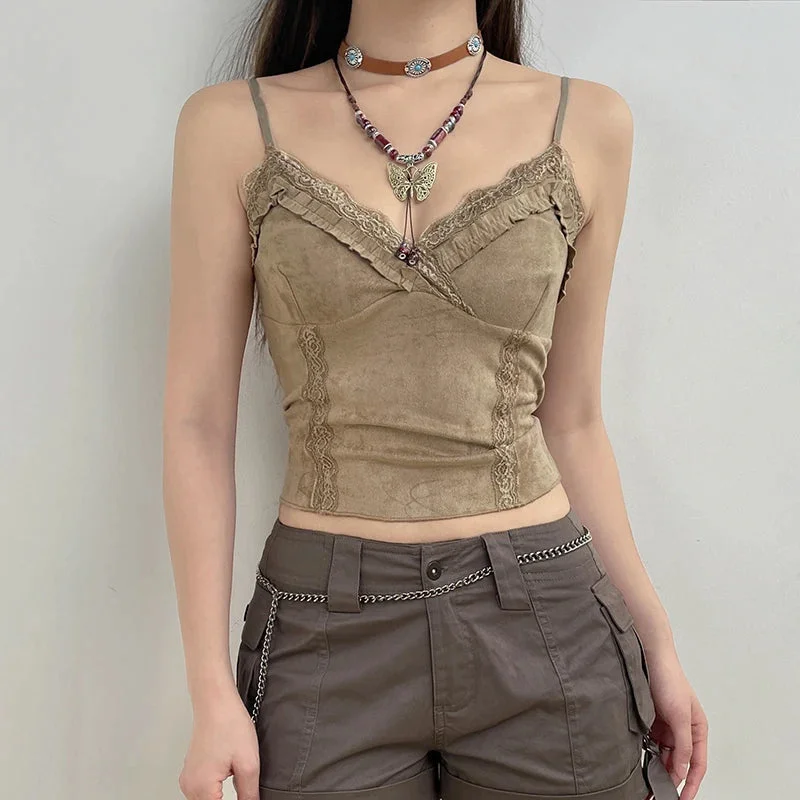 Zingj Grunge Frilled Lace Top