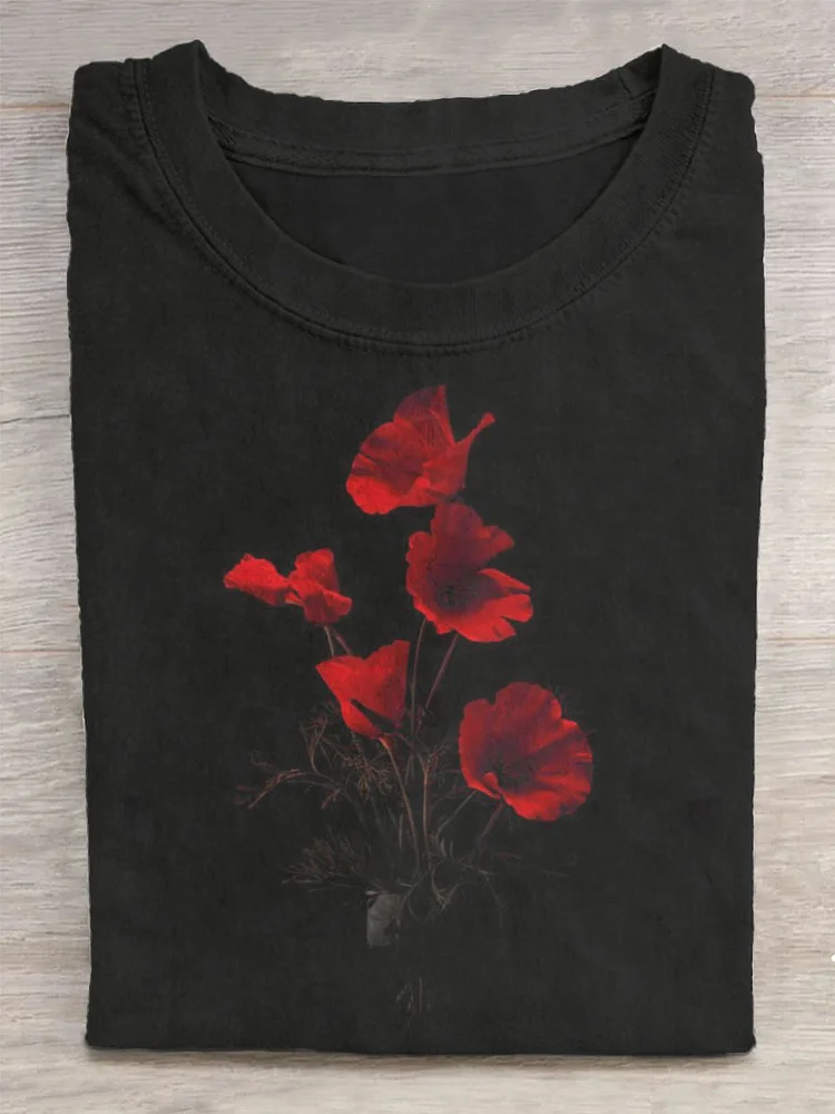 Unisex Floral Abstract Print Design T-Shirt