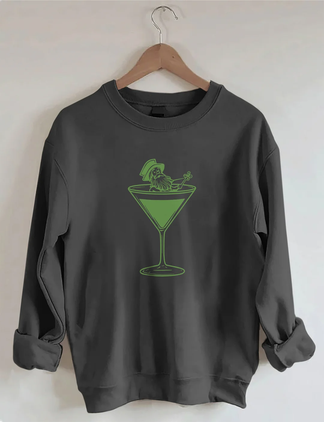 St Patrick's Day Martini Leprechaun Sweatshirt