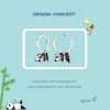 Panda Hoop Earrings 925 Sterling Silver