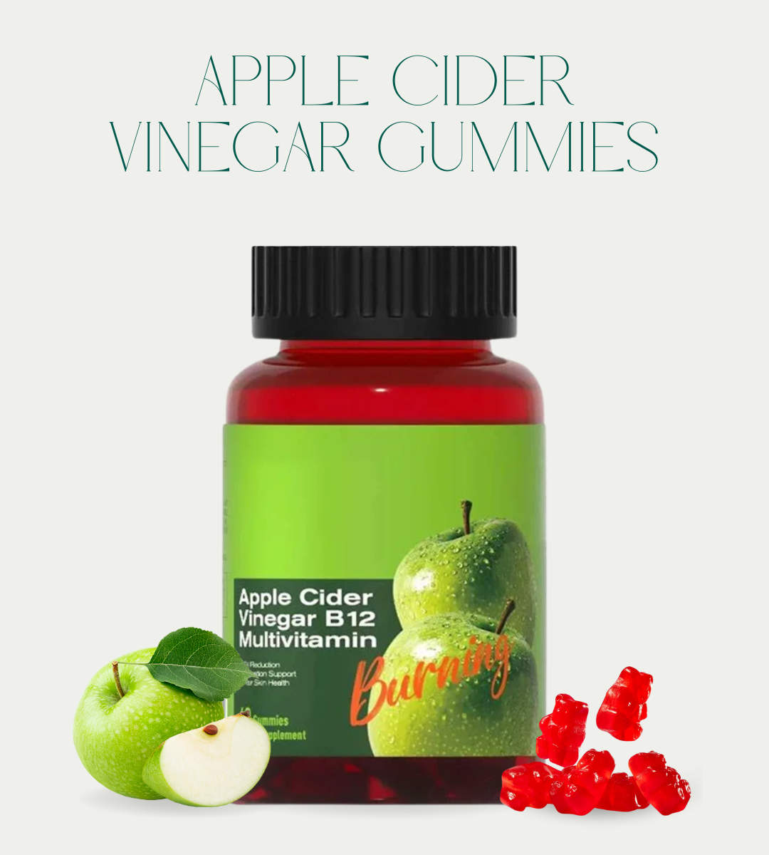 Apple Cider Vinegar Gummies – Supports Energy, Digestion & Gut Health | Detox & Cleanse with ACV & Vitamin B12