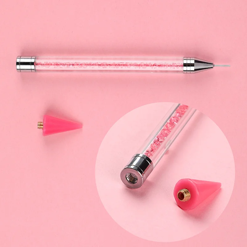 Dual Heads Acrylic Dotting Wax Pen Point Drill Picker Nail Art Studs Dotter