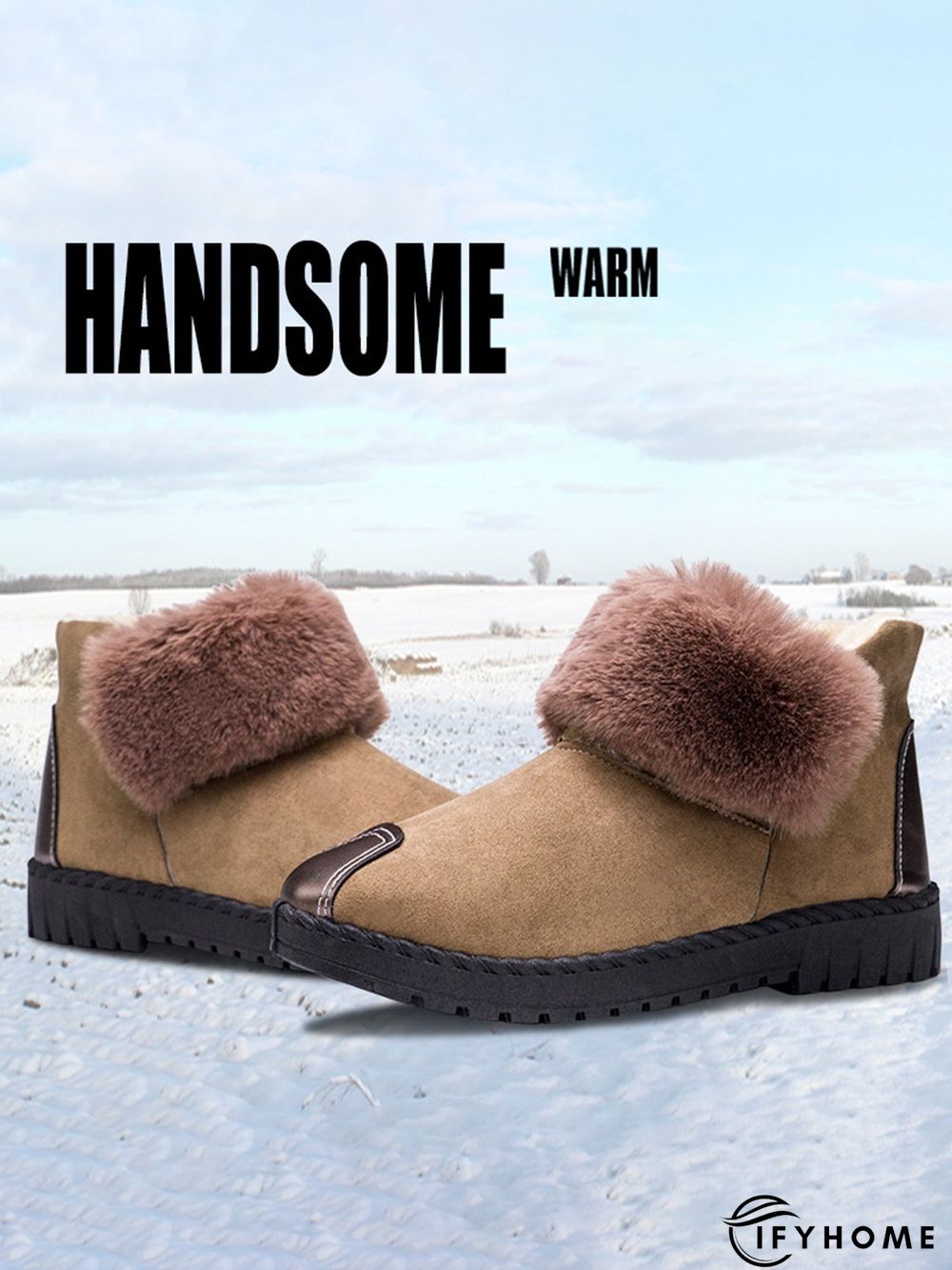 Casual Anti-collision Stitching Plush Warm Snow Boots | IFYHOME