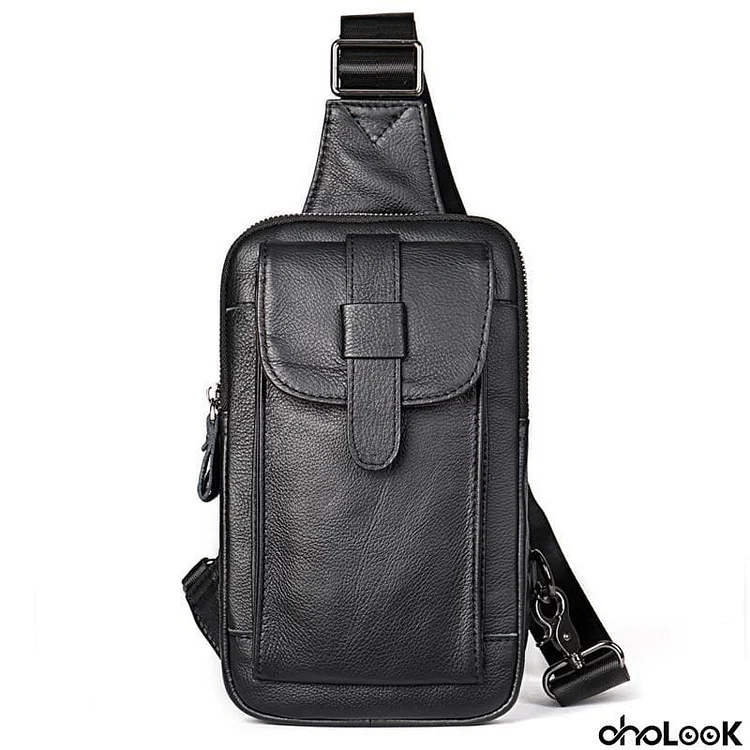 Outdoor Daily Casual Leather Crossbody Packs Chest Bag For Men