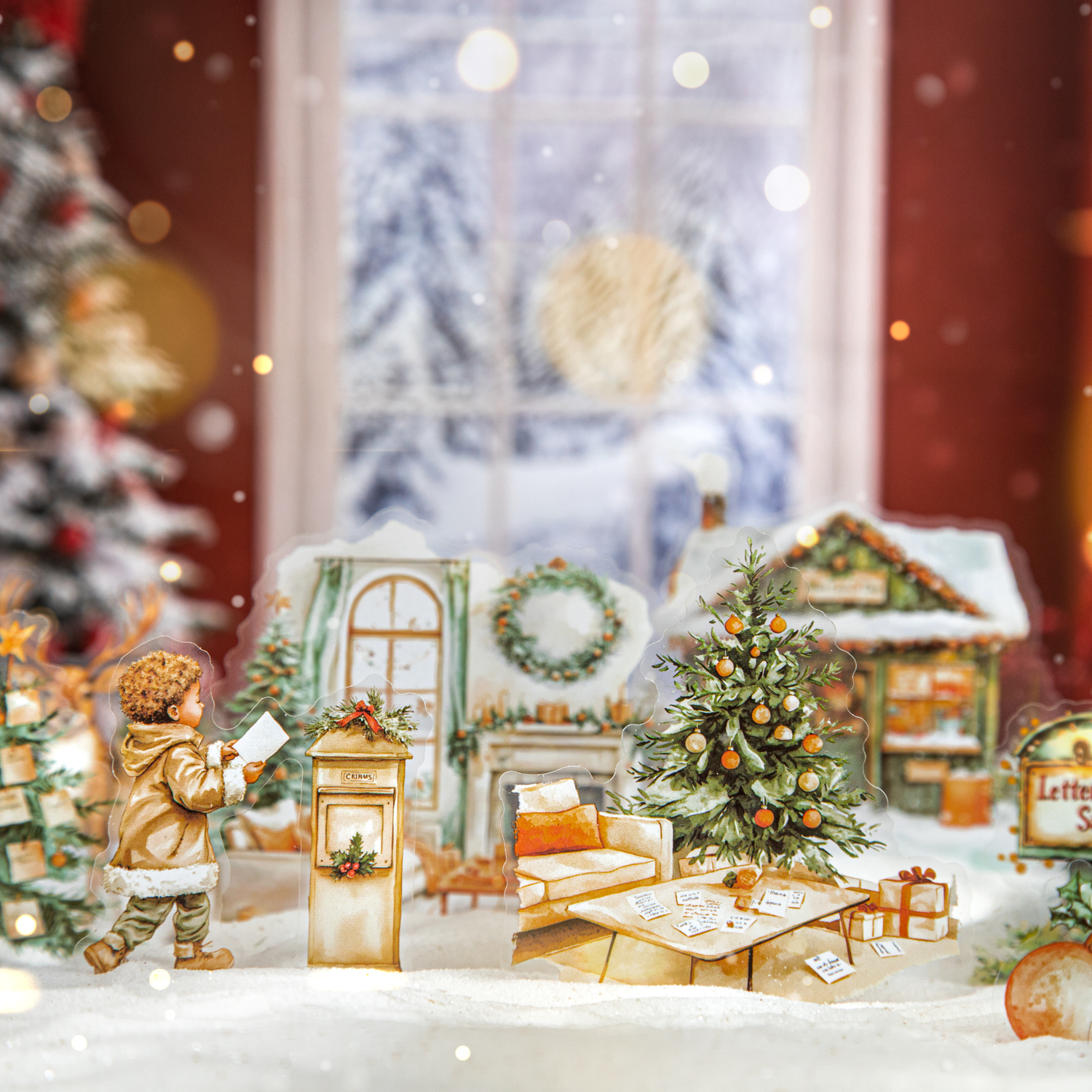 PET 스티커 - 함께 보내는 크리스마스 시리즈 빈티지 캐릭터 페스티벌