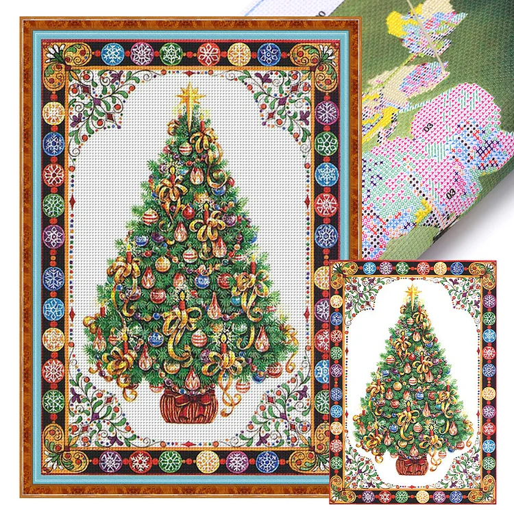 Christmas Tree - Printed Cross Stitch 11CT 40*60CM