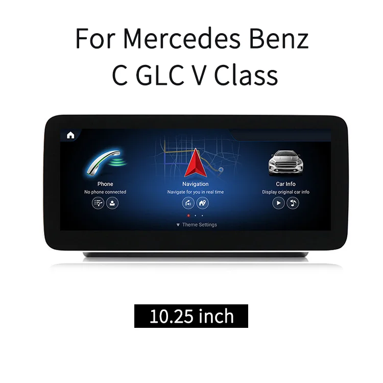 Android Auto Apple CarPlay Autoradio GPS Car stereo 10.25in Screen Retrofit  For Mercedes Benz C